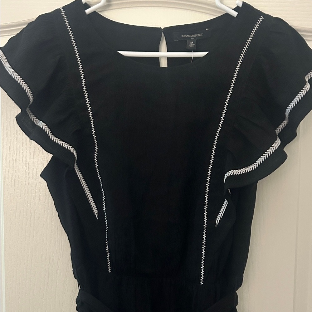 Banana Republic Factory Black/White Midi Dress - Sz M - NWT